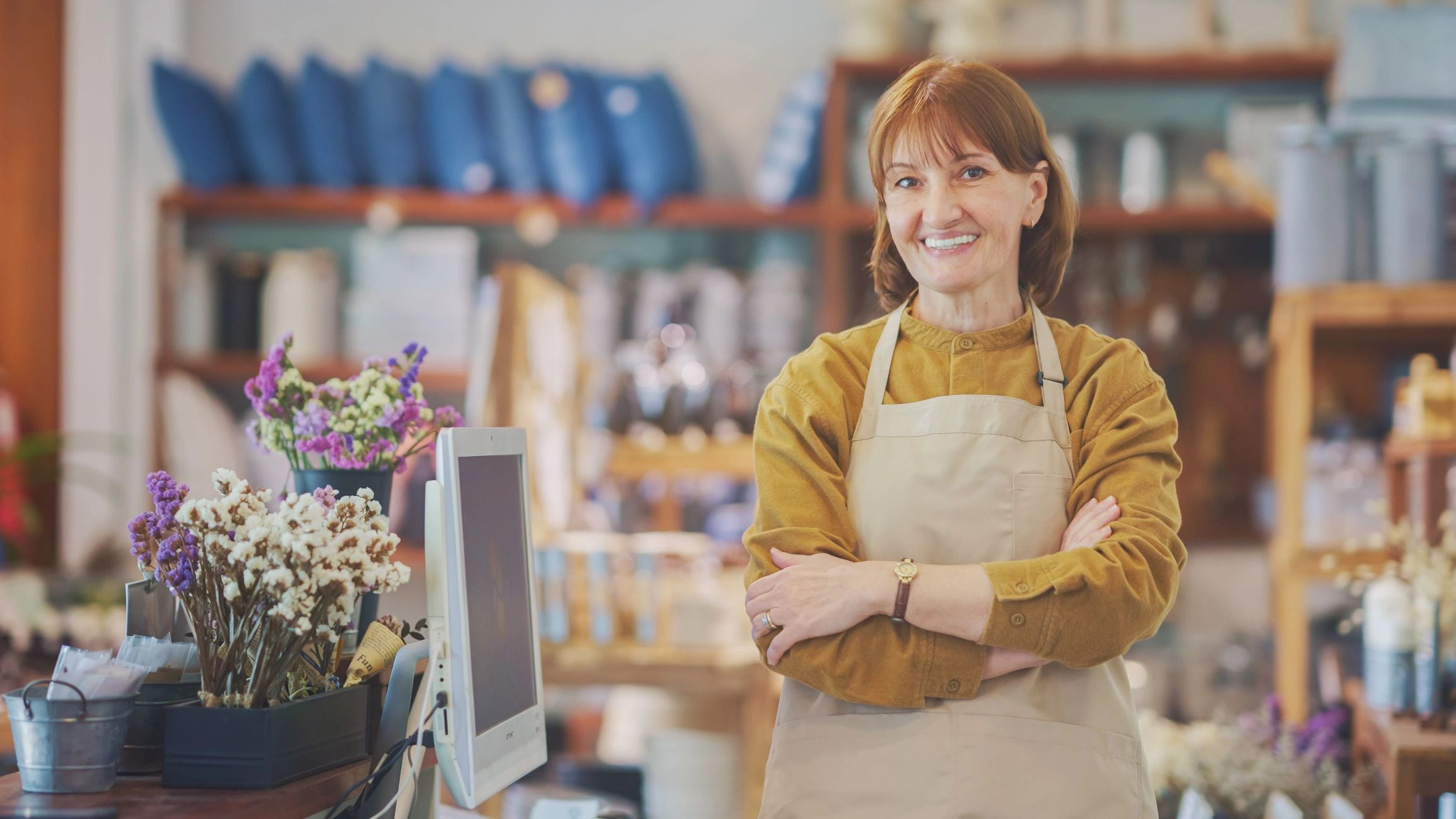 Smiling small business owner portrait used as testimonial image